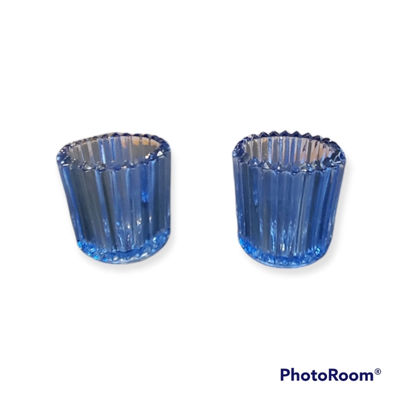 Blue glass votive set - Picture 3 of 12